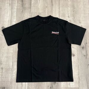 Balenciaga Logo Black Men's Oversized T-Shirt Size Medium